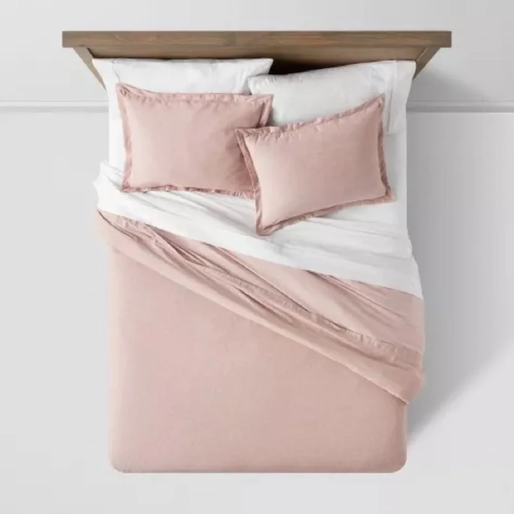 THRESHOLD NWT cotton linen chambray duvet cover set -terracotta -full/queen